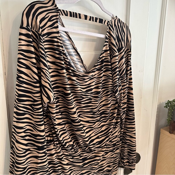 New Listing! LOFT | Zebra Print Faux Wrap Dress - Picture 5 of 6